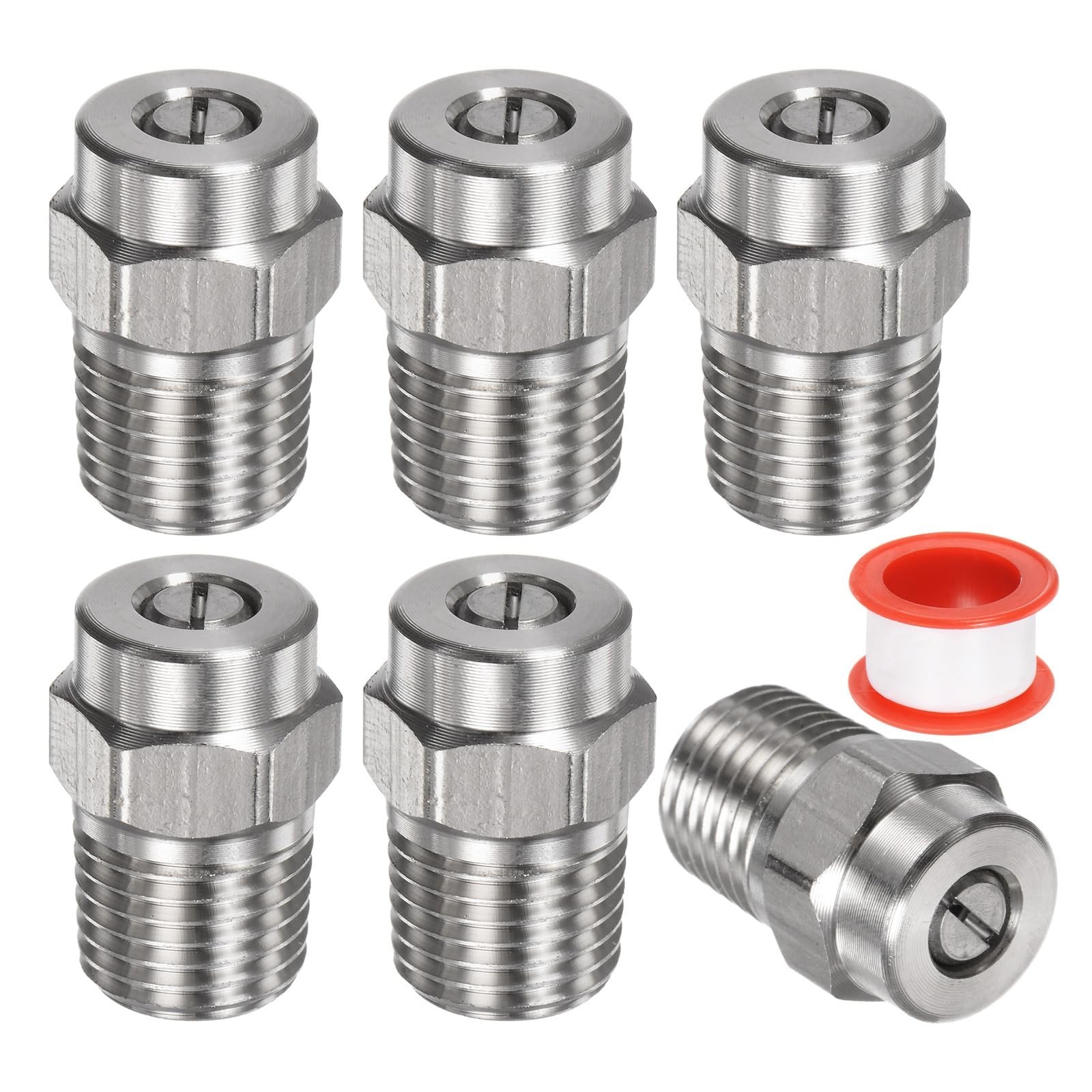 40° Surface Cleaner Tips 1/4″ NPT Stainless Steel Cleaner Pressure Nozzles 6 Pac