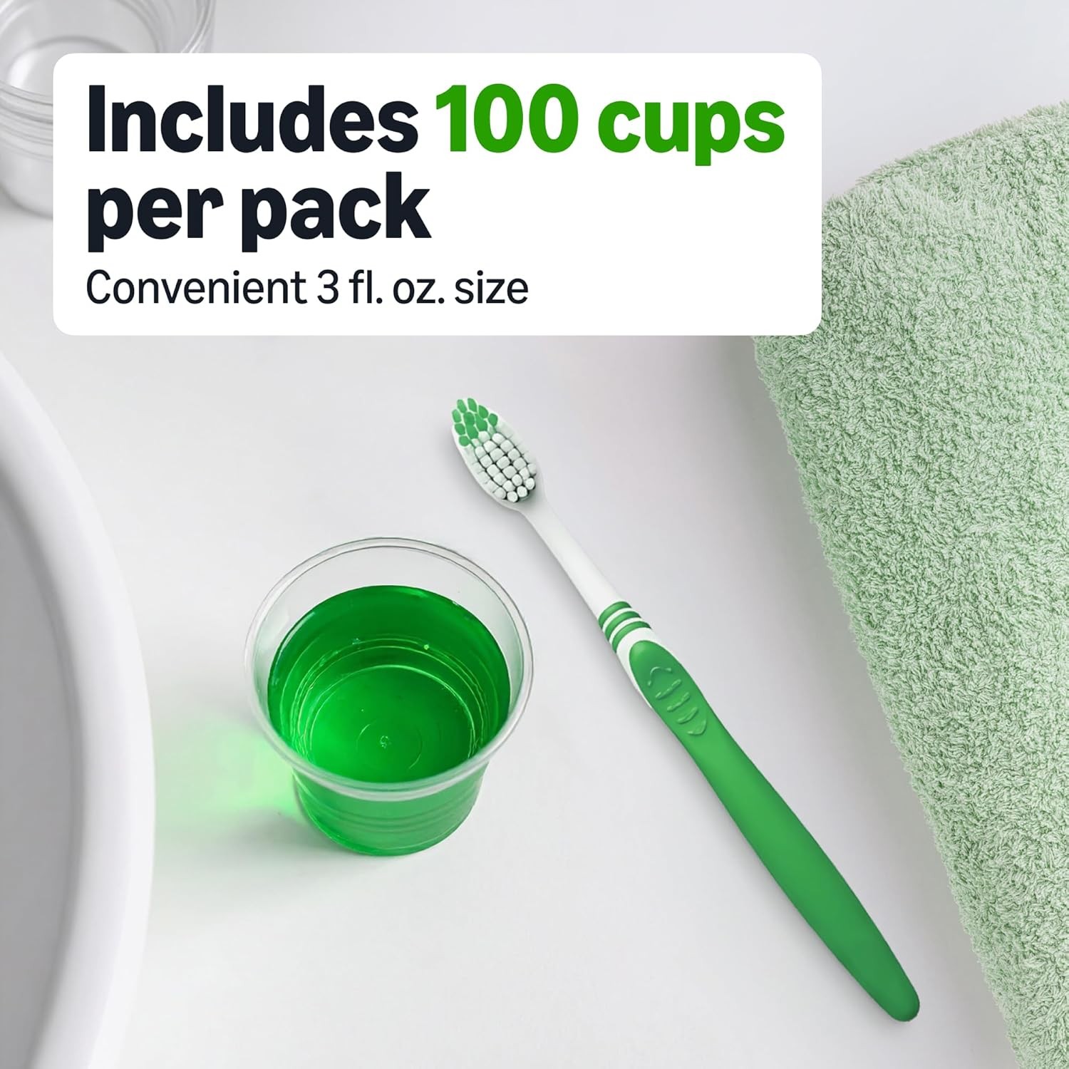 Mini Disposable Clear Plastic Cups, 3oz, 100 Count