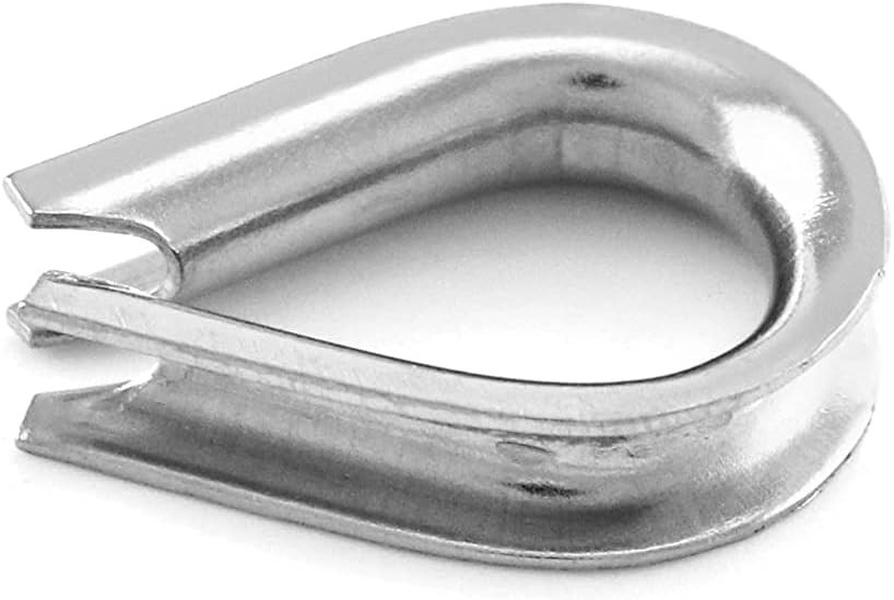 YAMASO 50pcs 1/8 M3 Stainless Steel Thimble for Wire Rope Cable Rigging