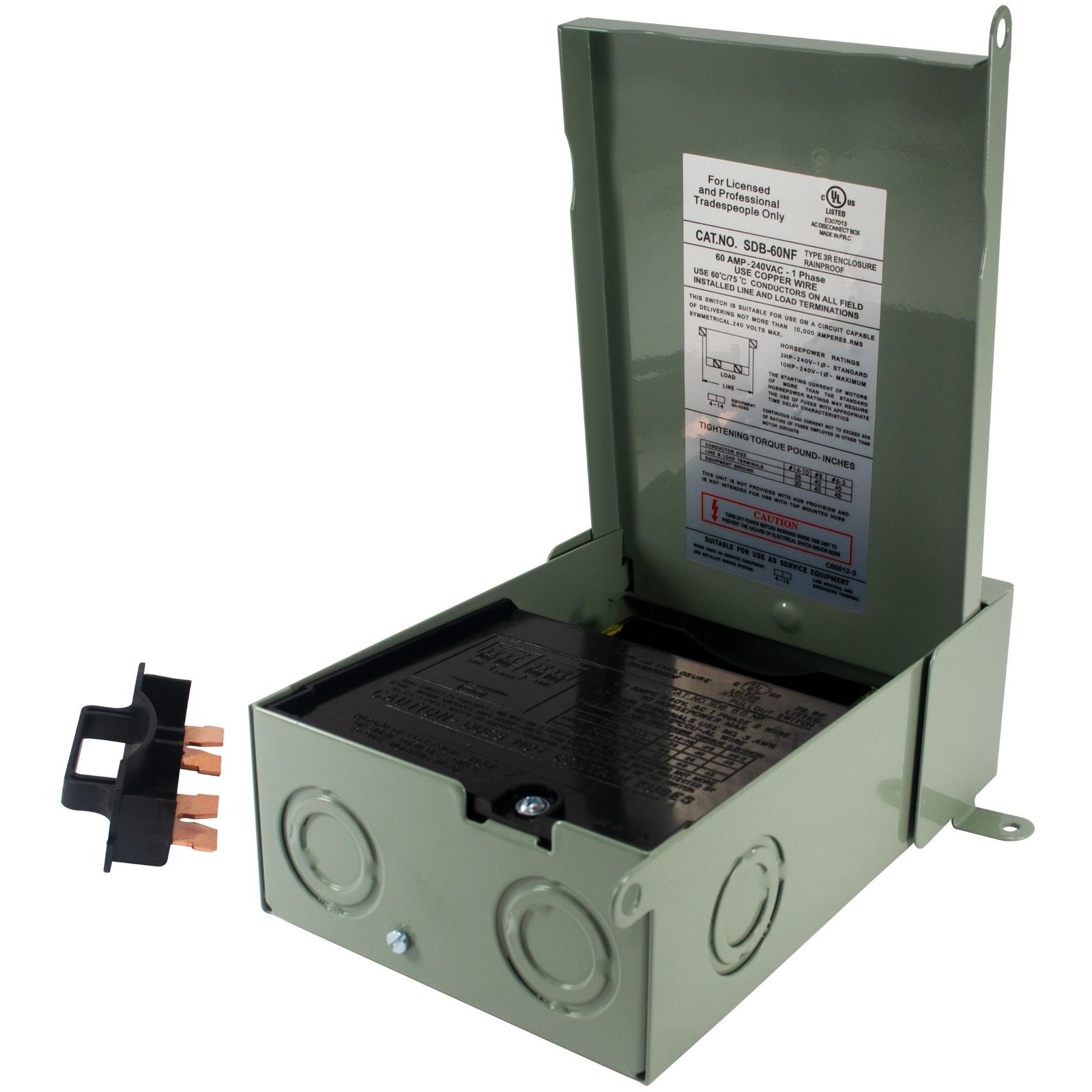 MA-Line MA-WSNFD60A Disconnect Box 60A Non-Fused. UL and CUL Listed 240VAC. Sing