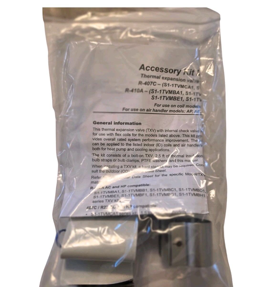 PARKER R410A Thermal Expansion Valve Kit 3/4″ Chatleff CON, S1-1TVMBC1