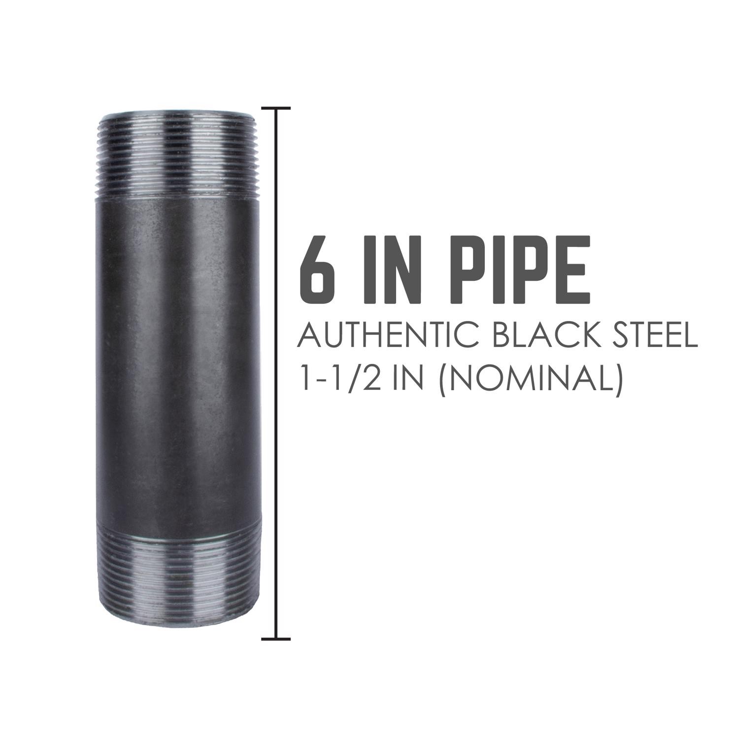 BK Products 587-060HN Black Steel Nipple 1-1/2 x 1-1/2 MIP Dia. in. (Pack of 5)