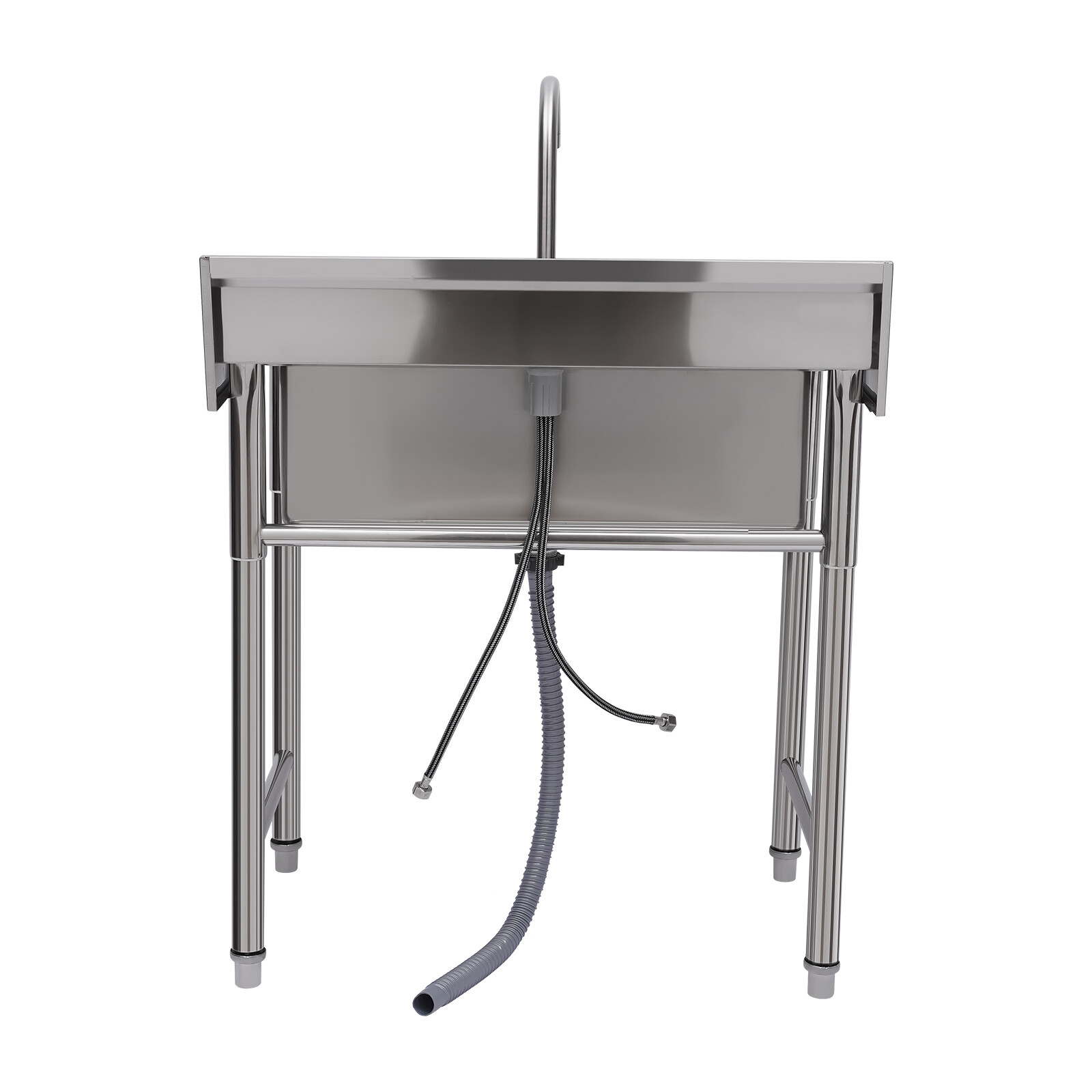 Commercial Stainless Steel 1-Compartment Kitchen Utility Sink With Faucet