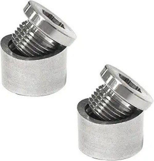 Oxygen Sensor Mounting Bungs and Plugs, Stainless Steel Notched Nut Size: 4PCS