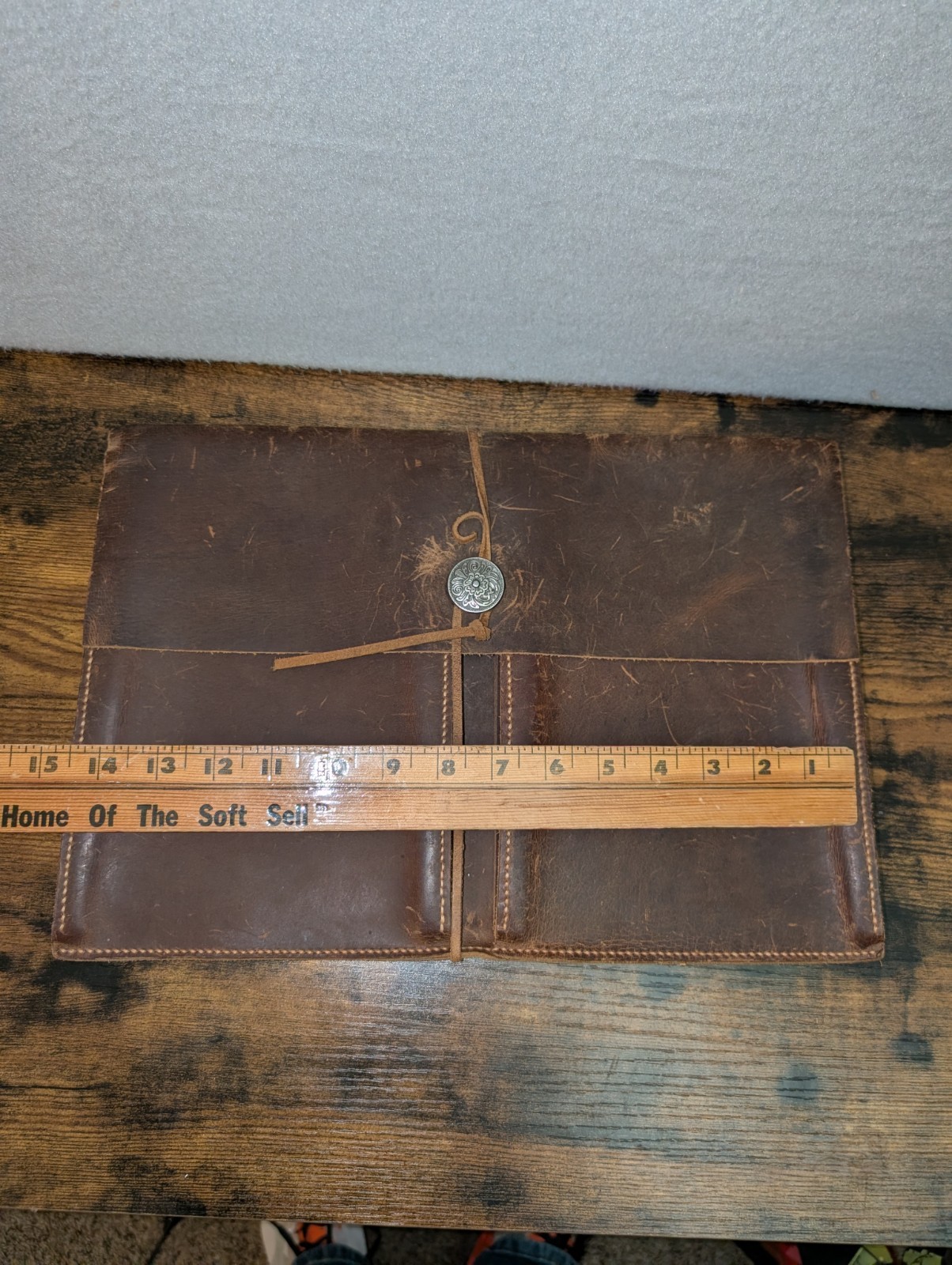 6×9 Handmade Leather Journal Wrap Tie Closure Brown Rustic Notebooks