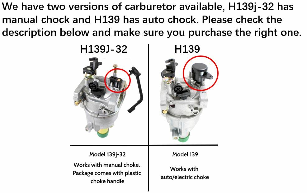 Multiquip GA-6HEB 6000W Generator Carburetor Carb