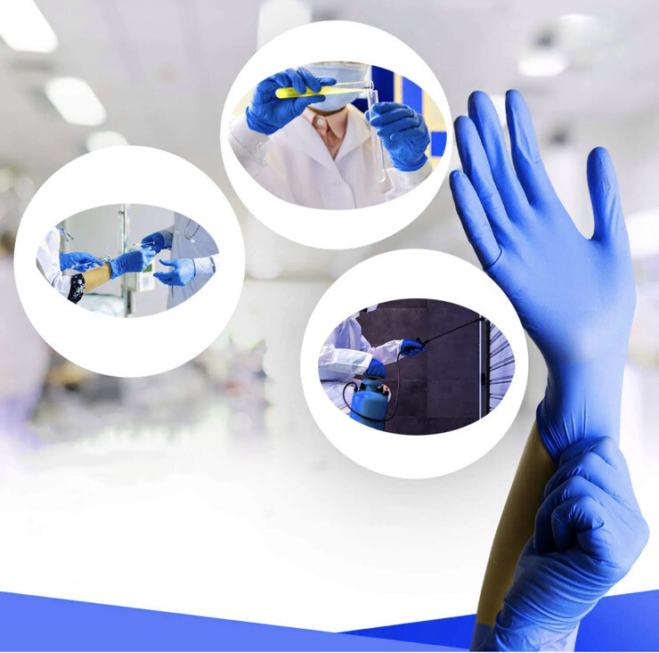 Basic 10-2000PCS Blue Synmax Vinyl Exam Gloves Latex-Free S-SIZE- 4 BOXES (400)