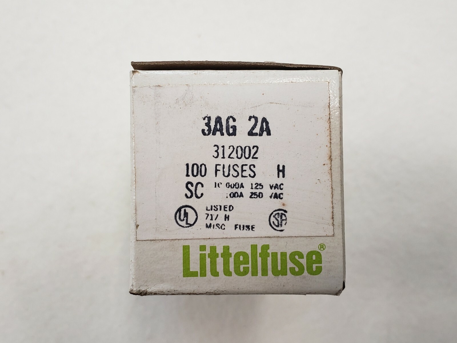 Littelfuse (Qty 100) 3AG – 2A Fuses 250V 2 Amp – Size 1.25″ x .25″ New in Box
