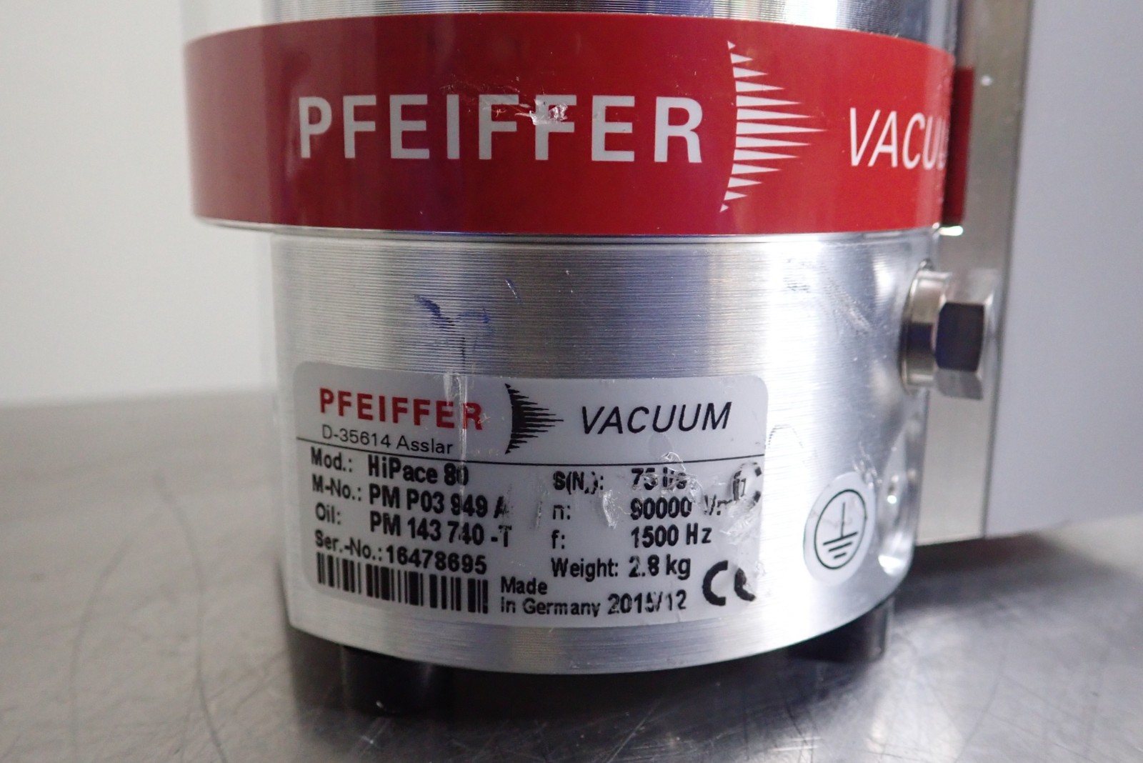 Pfeiffer HiPace 80 / Agilent G3170-80161 Turbo Vacuum Pump w/ Controller TC 110