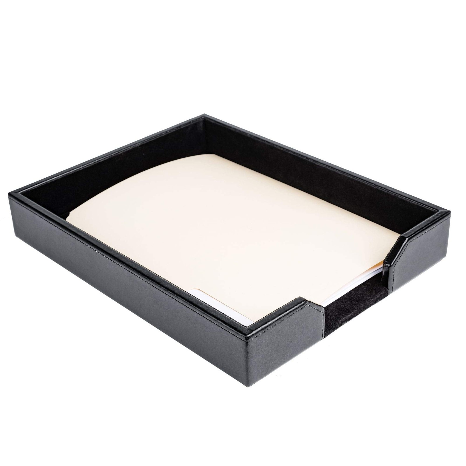 Dacasso Bonded Leather Desktop Tray Luxury Letter Holder Paper Organizer For