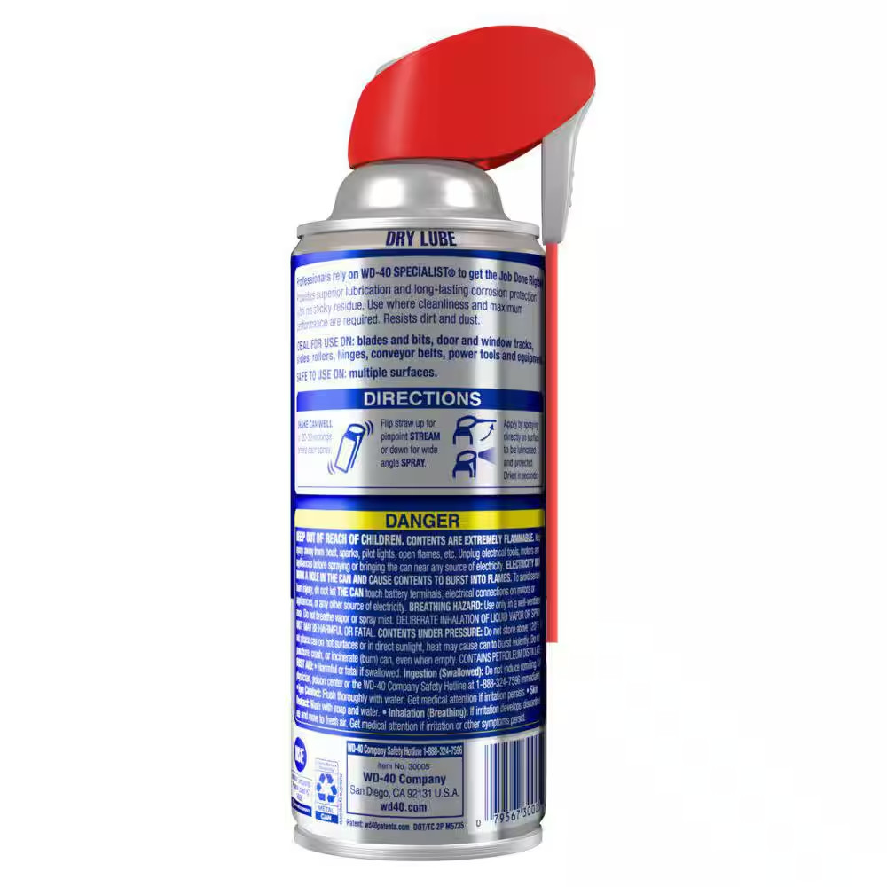 WD-40 Specialist Dirt & Dust Resistant Dry Lube PTFE Spray , 10 OZ