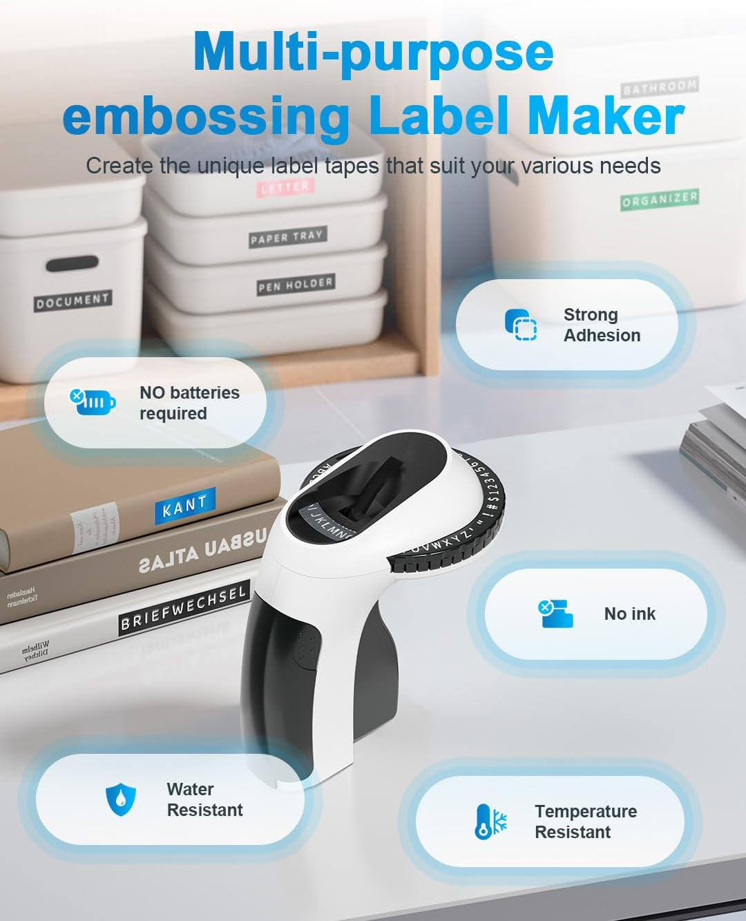 DYMO Embossing Label Maker with 6 DYMO Label Tapes | Organizer Xpress, Pro Label