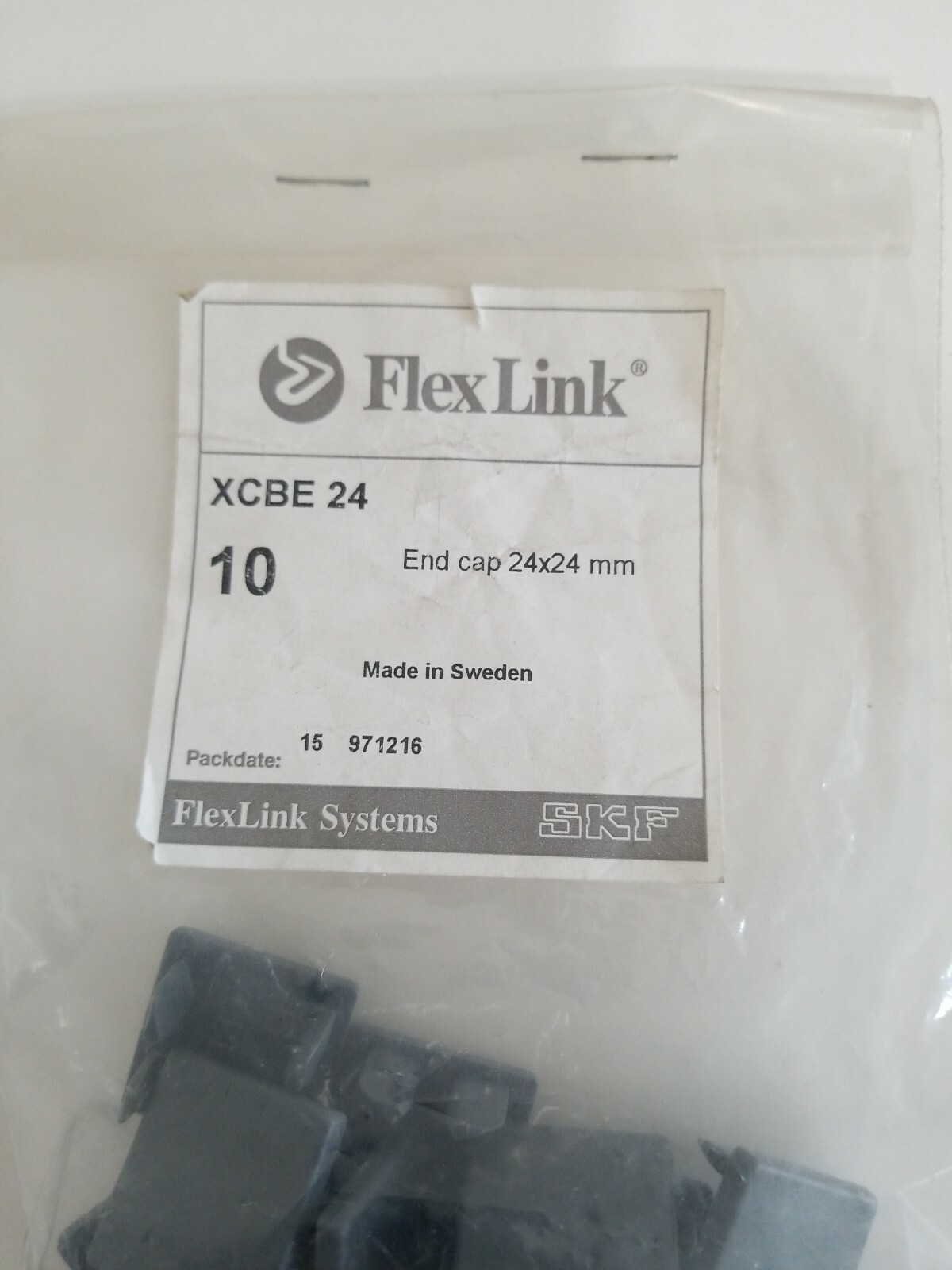 *NEW IN BAG* FlexLink End Cap XCBE 24 *QTY OF 8 BAGS OF 10PCS*