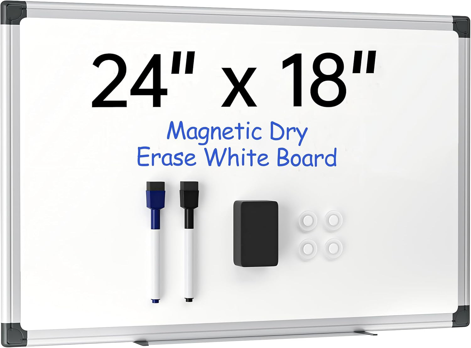 24″ X 18″ Magnetic Whiteboard for Wall, Dry Erase Board with Silver Frame