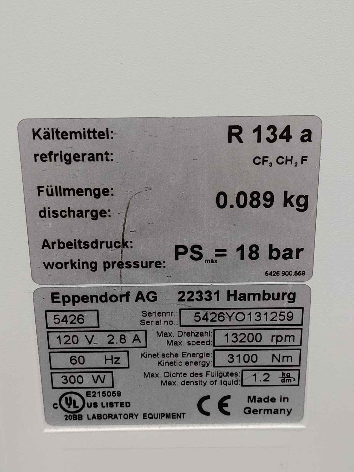 EPPENDORF Centrifuge 5415 R Benchtop Refrigerated Microcentrifuge with Rotor