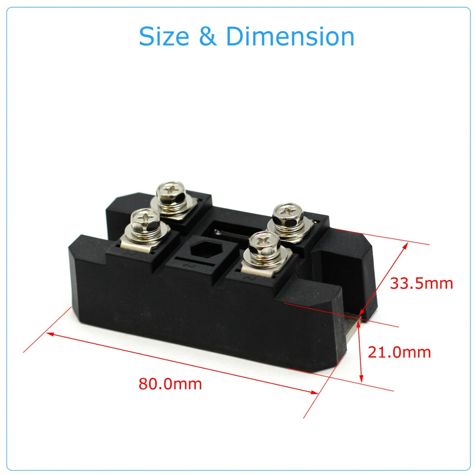 4 Terminals Single-Phase Diode Bridge Rectifier MDQ 100A Amp High Power 1600V