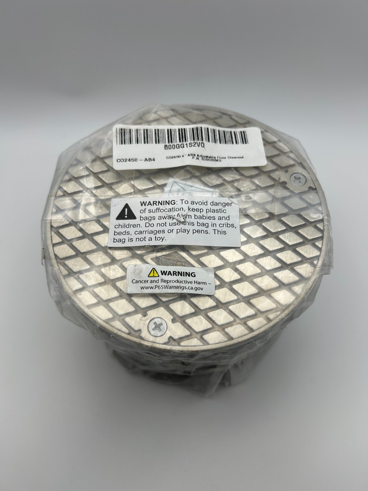 Zurn Co2450-ab4 Adjustable Floor Cleanout Piece Brass, Nickel Top 4”in PVC