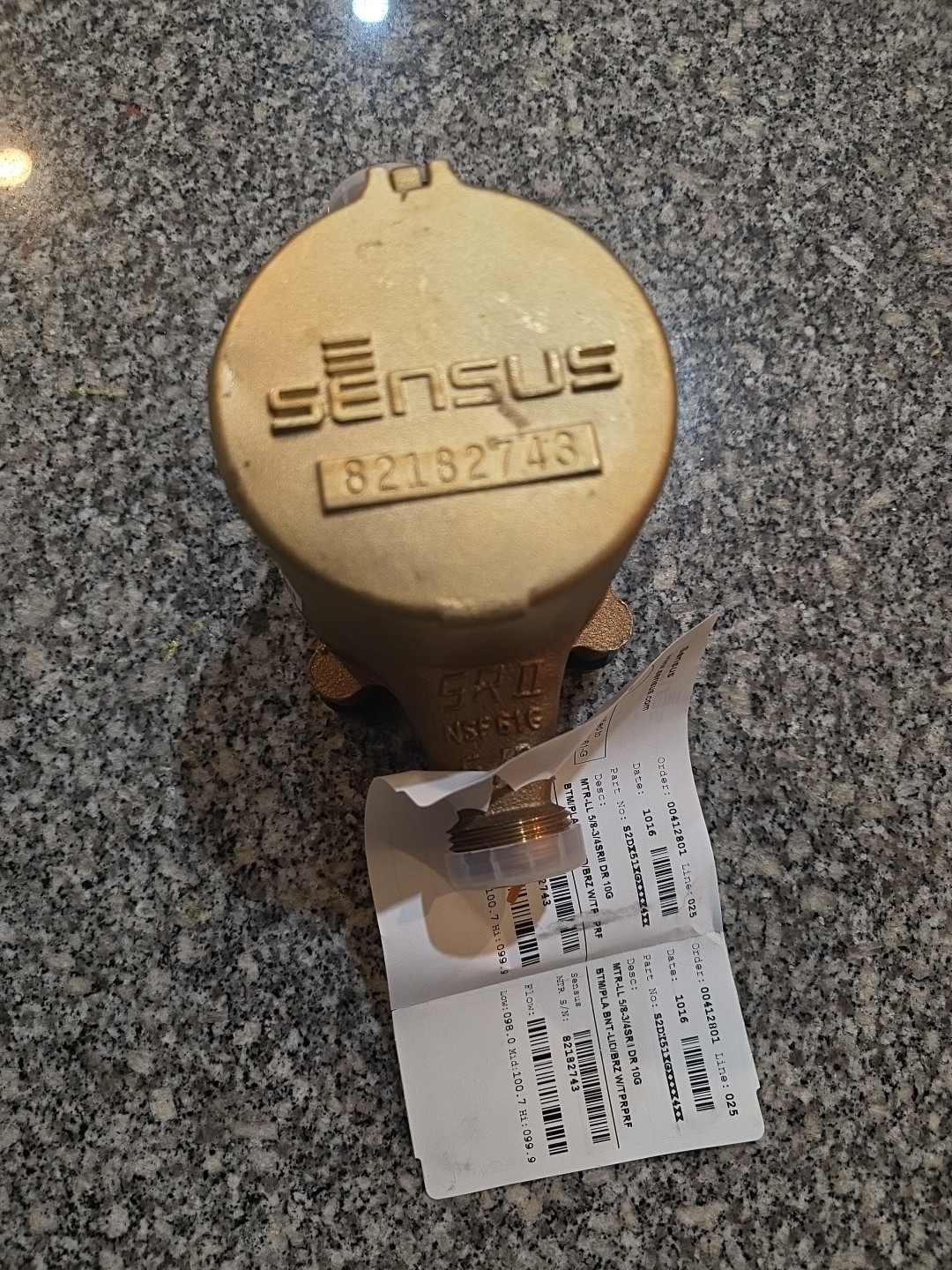 Sensus SR II 5/8″ Brass Water Meter – Zero Hours – New