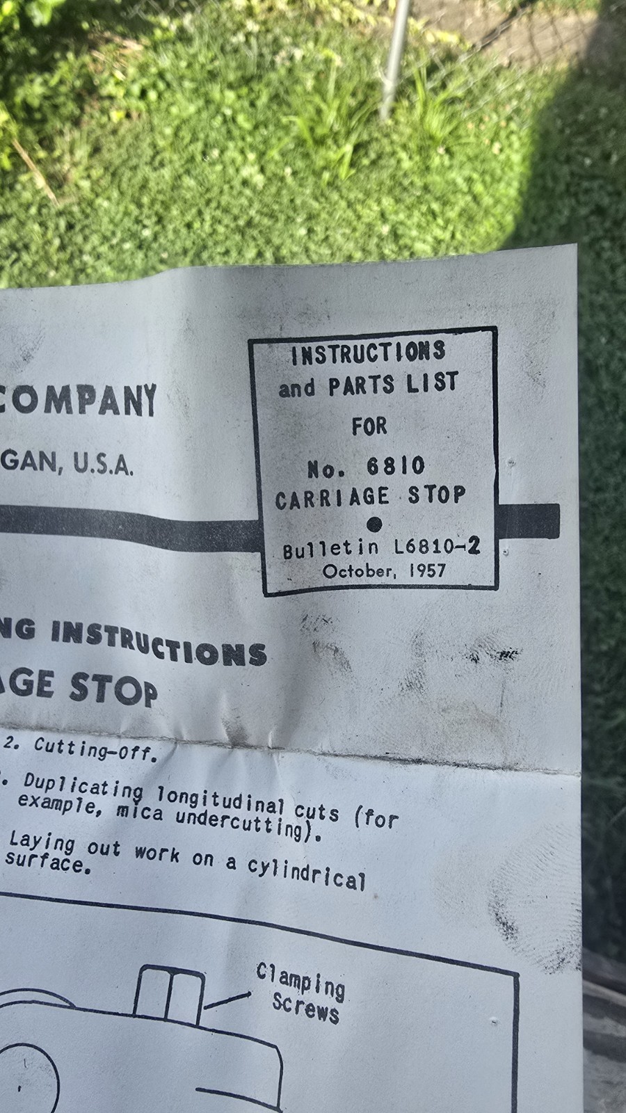Micrometer carriage stop part #10-318 for a 6″& 12» Atlas Craftsman metal lathe
