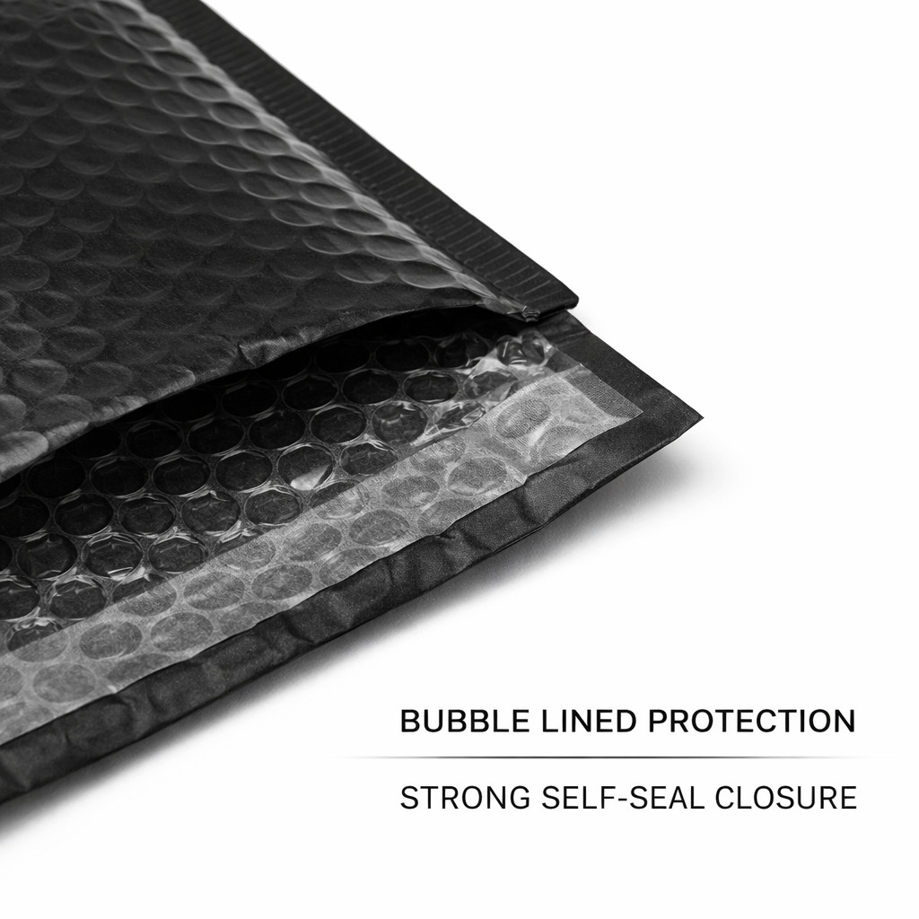 Wholesale 1000 Black Poly Bubble Mailers #000 4×8 Tear & Water Resistant