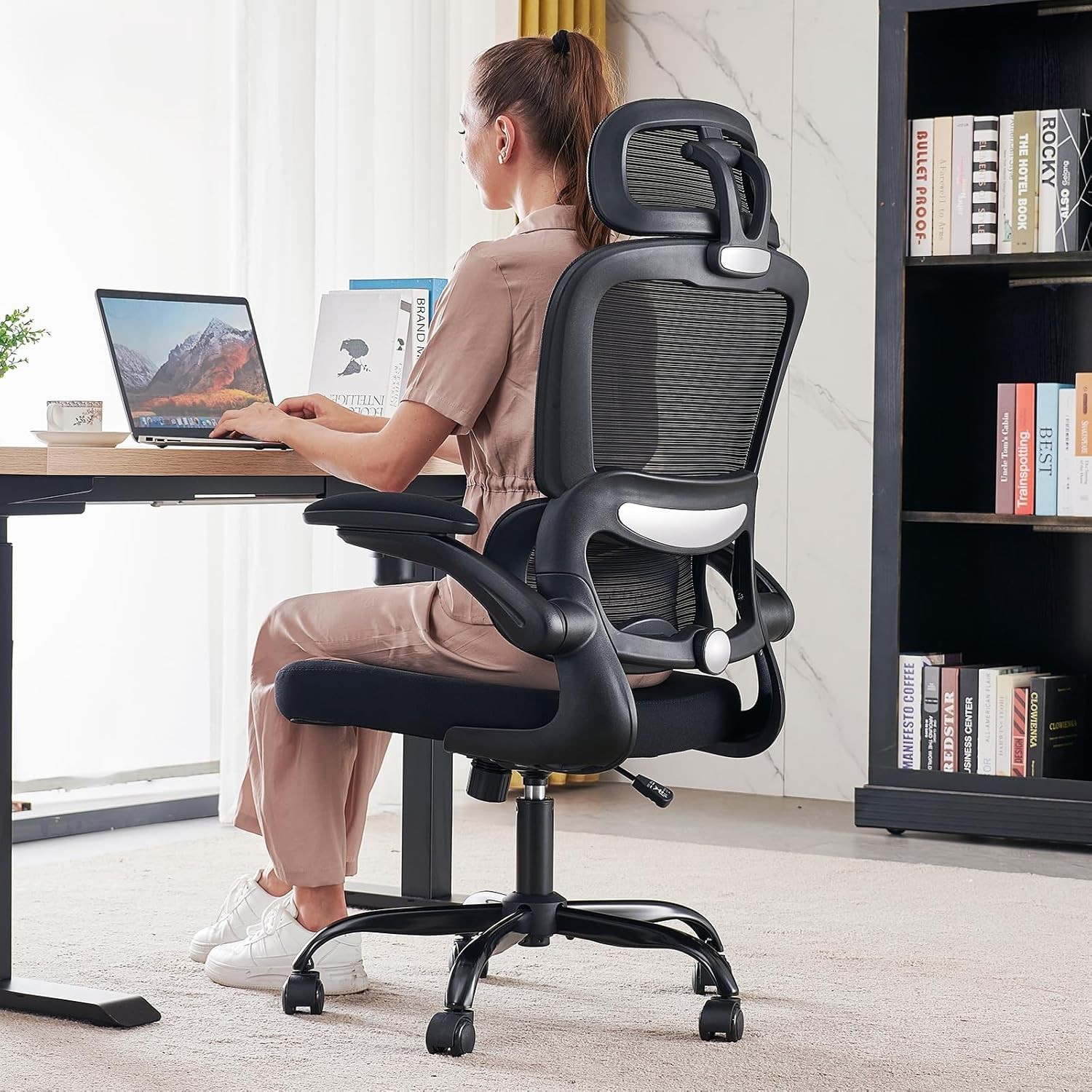 Office Chair Ergonomic Desk Chair, 330 LBS Home Mesh Office Desk Chairs with Whe