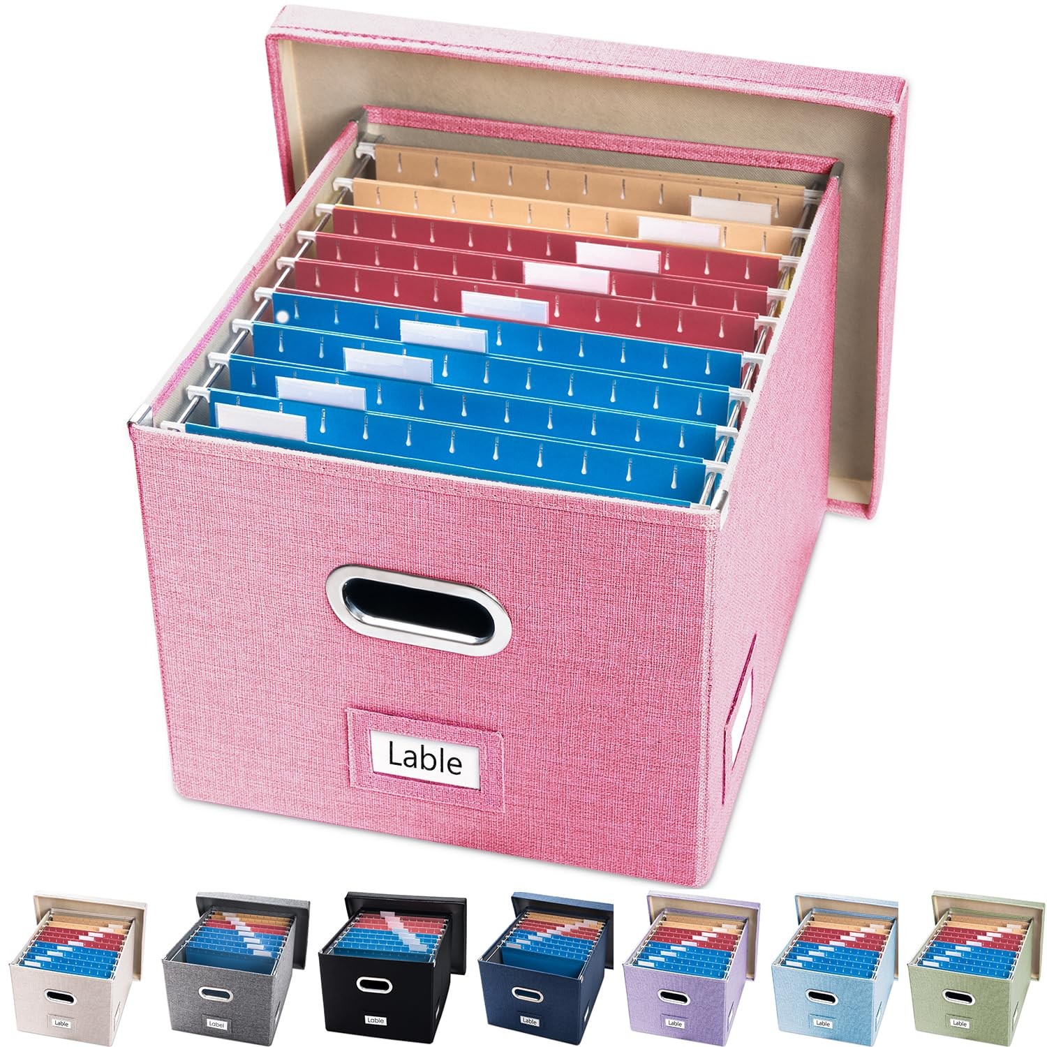 File Organizer – Set of 1 Collapsible Decorative Linen Filing Storage Hanging…