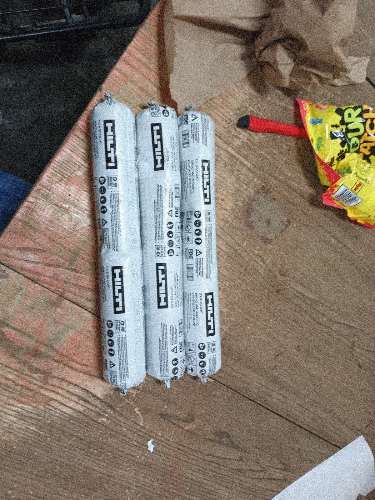3 20 oz. Tubes Hilti CS-S SA Light Smoke And Acoustic Lightweight Sealant, 191