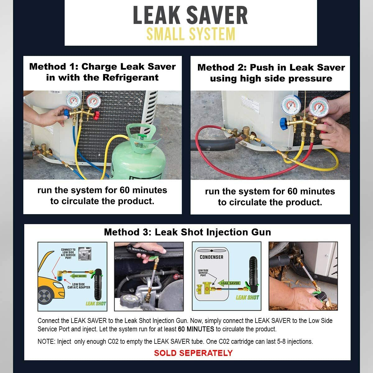 Leak Saver Direct Inject ULTIMATE for AC, Refrigeration, and Automotive – 3 PACK