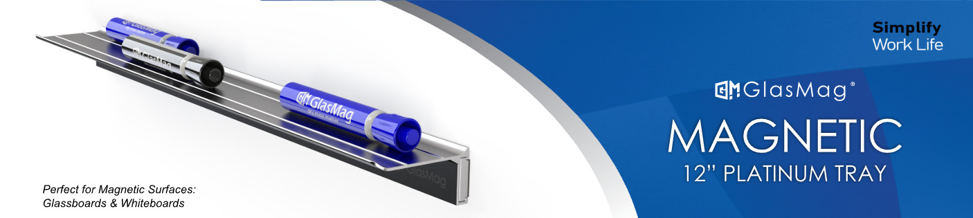 Flash Sale! 12″ GlasMag® Aluminum Magnetic Tray for Glassboards & Whiteboards