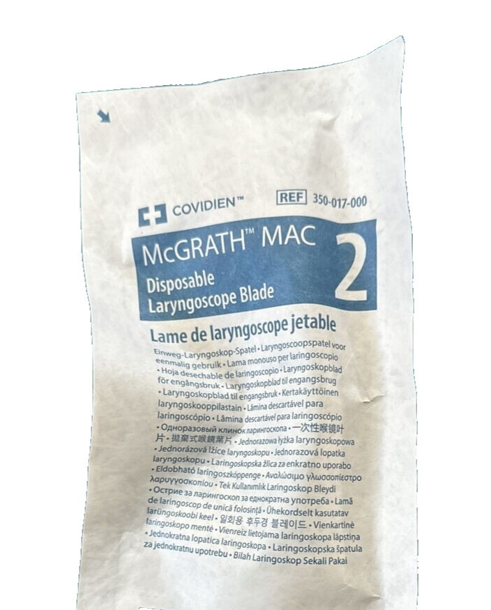 McGrath MAC # 2 Disposable Blade NEW (1 pack) 350-017-000 Exp 10/2026