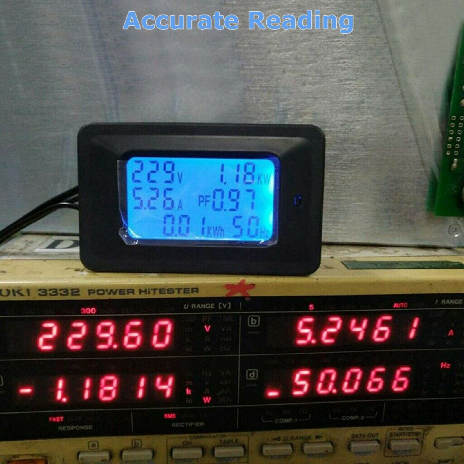 100A AC LCD Digital Volt Watt Power Voltage Meter Monitor KWh Voltmeter Ammeter