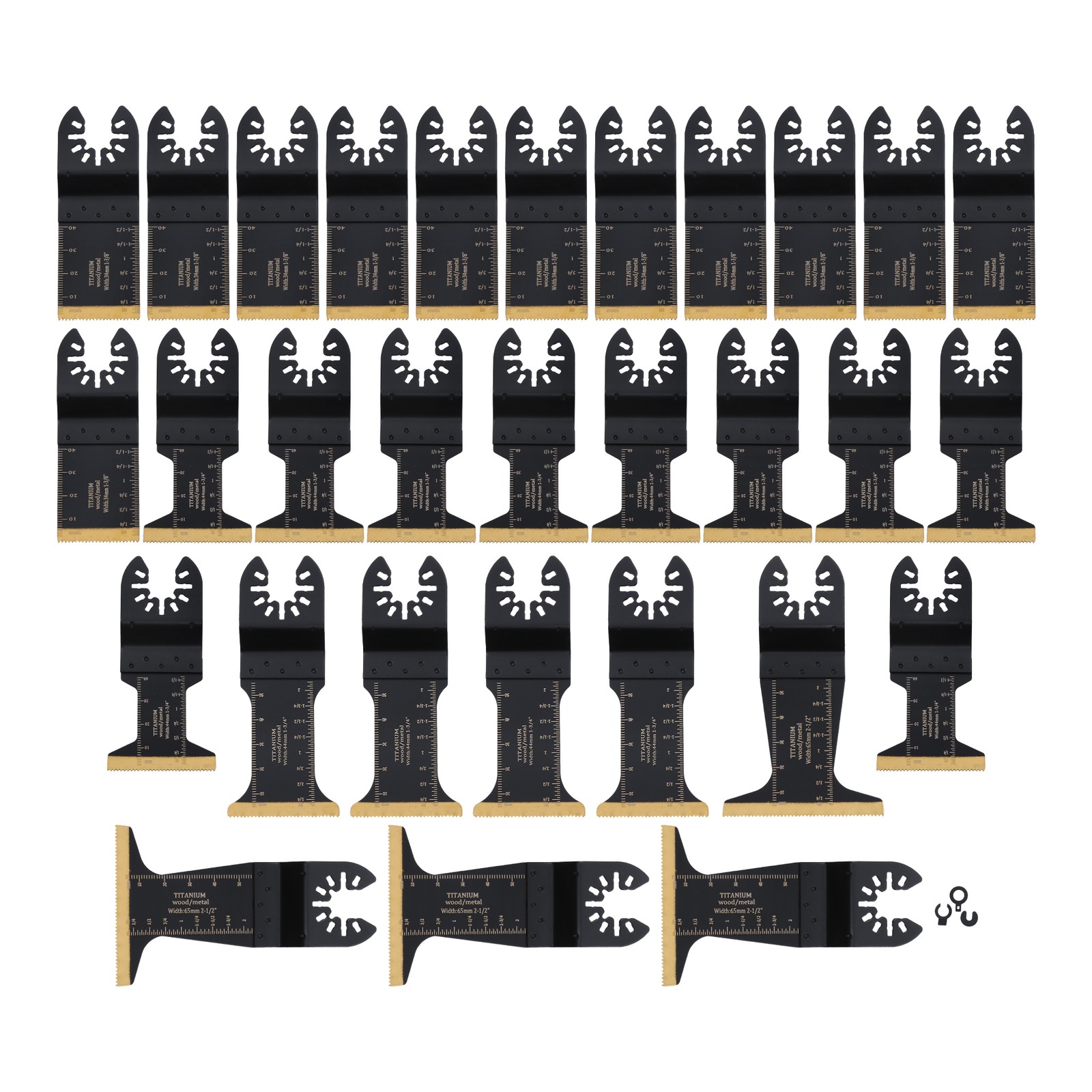 Multi Tool Blades -30Pcs Oscillating Tool Blades for Metal Wood Plastic Titanium