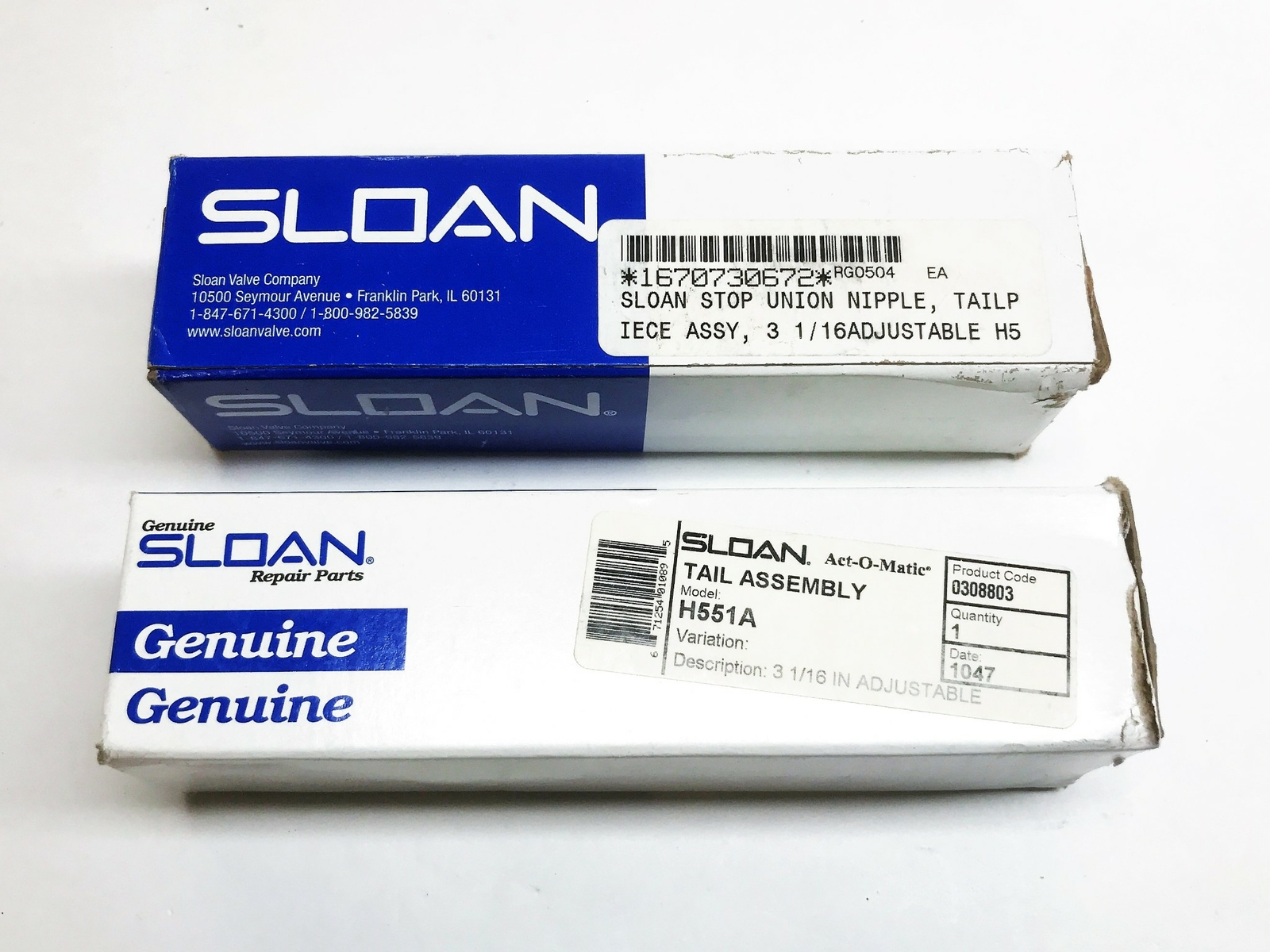 Sloan Chrome 3-1/16″ Adjustable Tail Piece Assembly [Lot of 2] H551A NOS