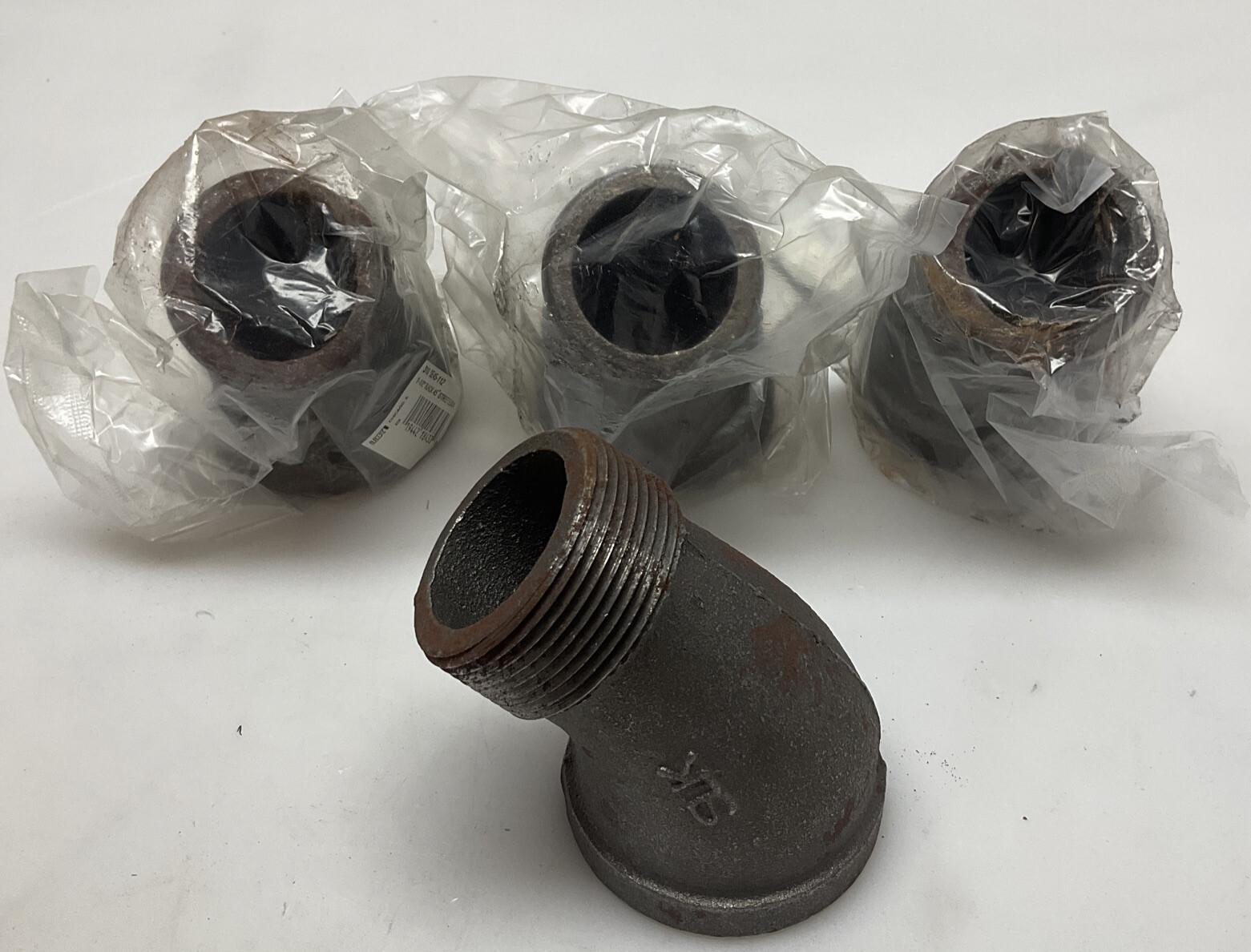 4 Pack LDR SE45-112 Street Elbow 1 1/2” 45* Black Pipe 4” Height
