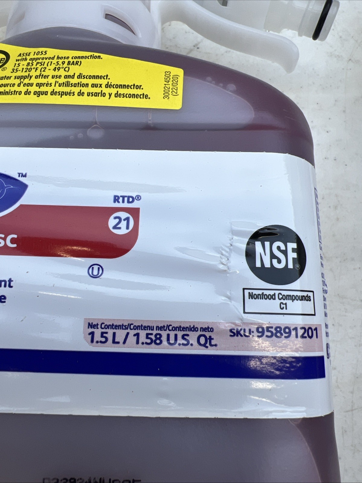 2 BottleS Diversey 95891201 Spitfire SC RTD 21 Power Cleaner 1.5L EACH