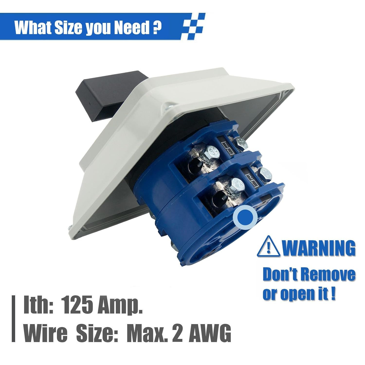 125A Rotary Changeover Switch with Master Switch Exterior Box, 660V 3 Position 2