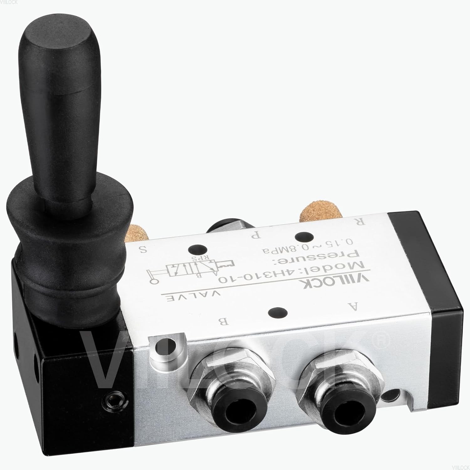 Pneumatic Air Hand Lever Valve, 5 Way 2 Position 3/8”NPT Solenoid Valve Manual C