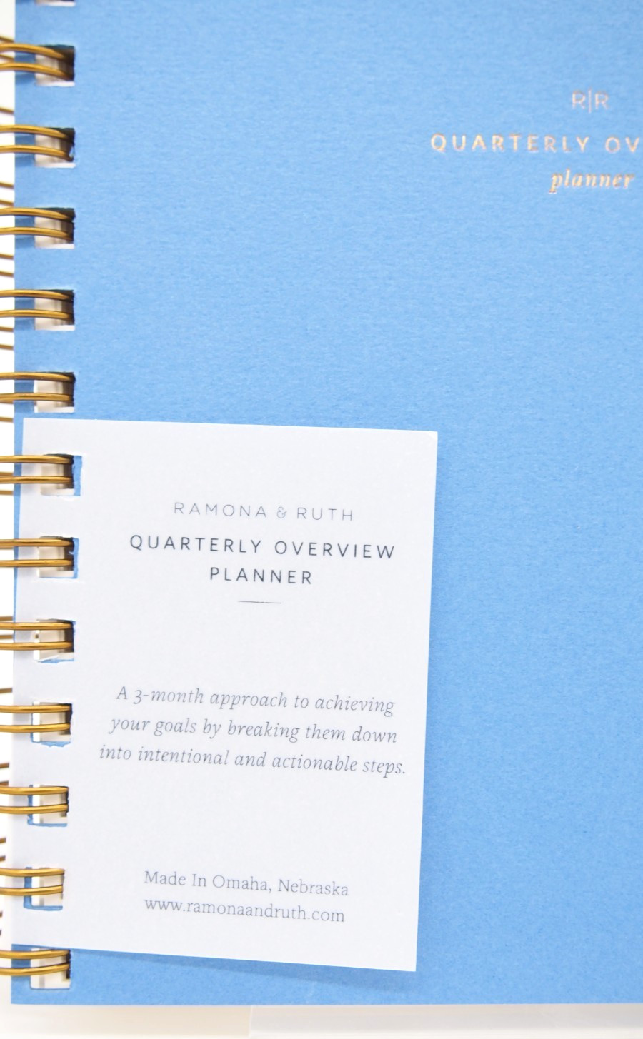 (A) Ramona & Ruth QUARTERLY OVERVIEW PLANNER Undated 3-month Journal Blue New