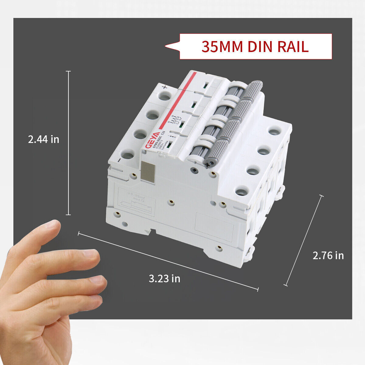 GEYA Solar DC Mini Circuit Breaker 1-4P MCB 6/10/16/25/32/40/50/63/80/100/125Amp