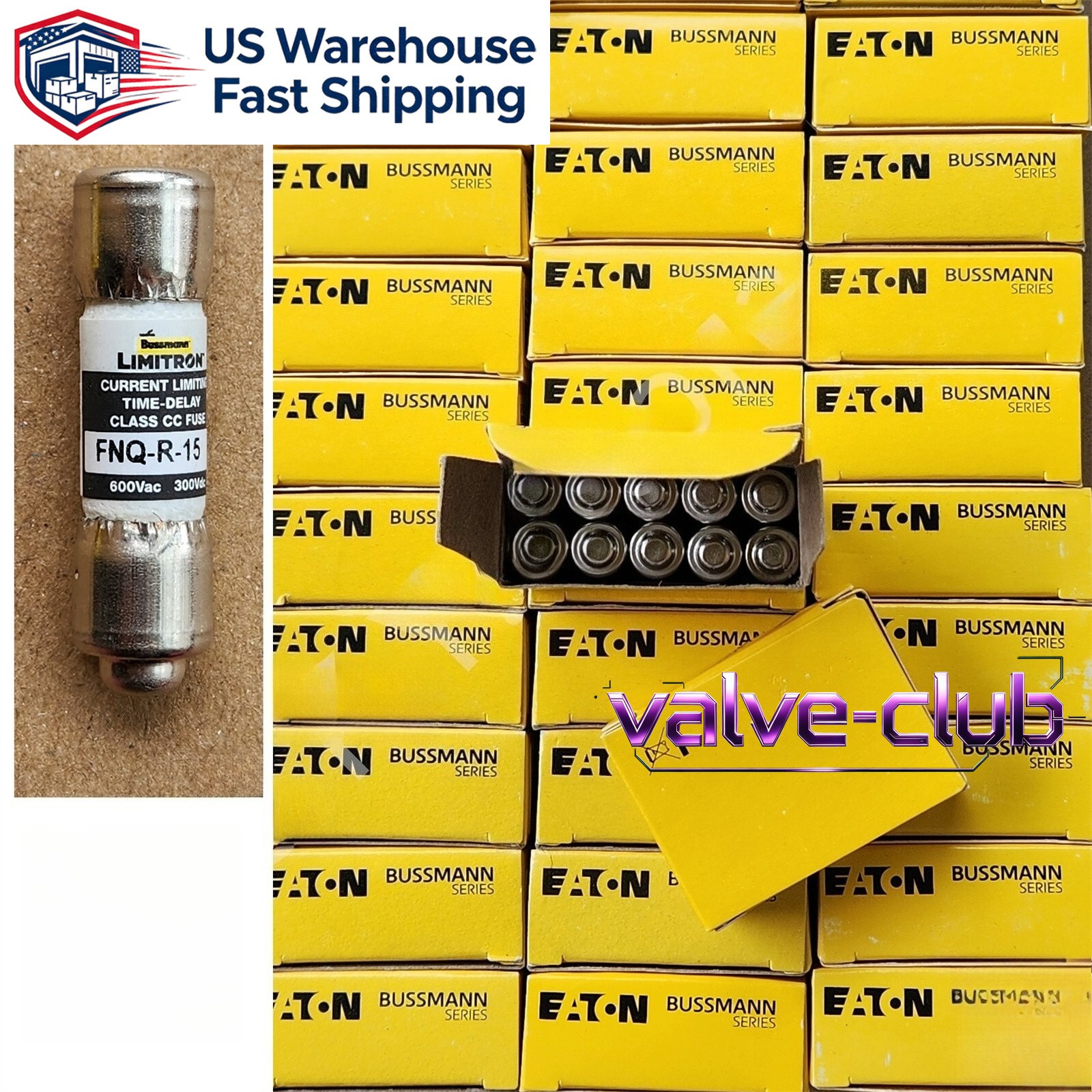 10PCS FNQR15 New Bussmann FNQ-R-15 15A 600Vac Time-delay Fuse Fast Shipment