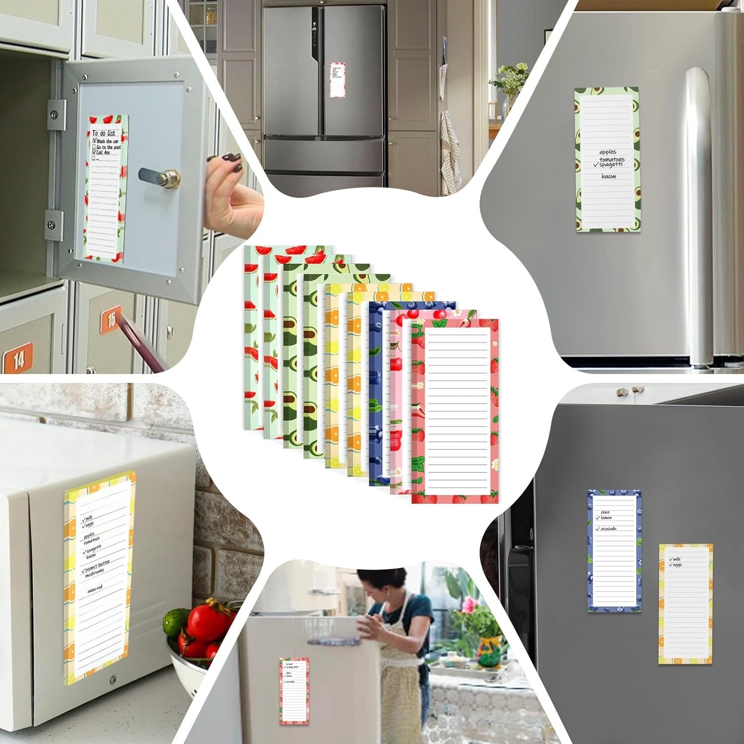 8+1 Pack Magnetic Grocery List Notepads Shopping Lists Pads for Refrigerator Fri