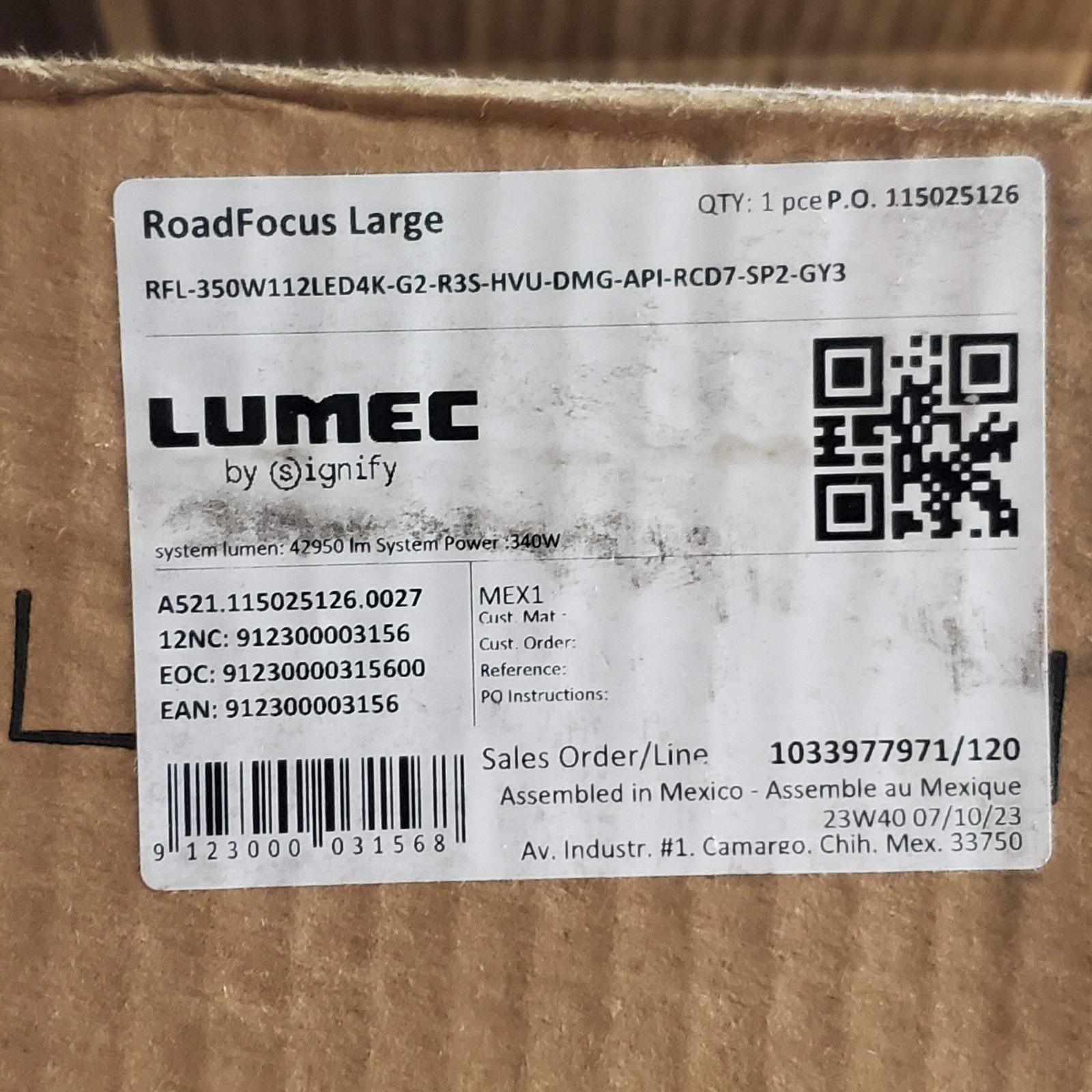 SIGNIFY LUMEC RoadFocus Large Cobra Head 112 LED Light 350 W 13″x16″ RFL-350W112