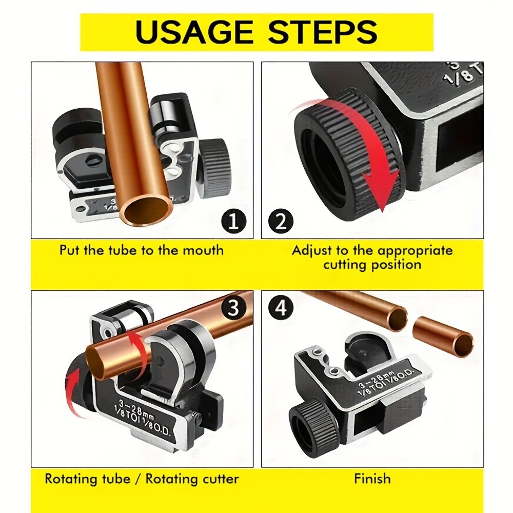 Type C Tube Cutter – Cuts Copper, Aluminum, Plastic Pipes 3-28mm, Plumbing Tool