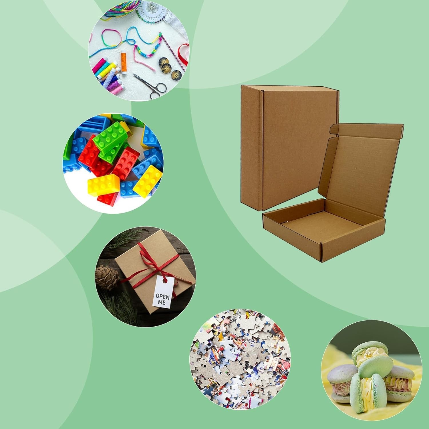 6x6x2 Inches Shipping Boxes Brown Corrugated Cardboard Boxes