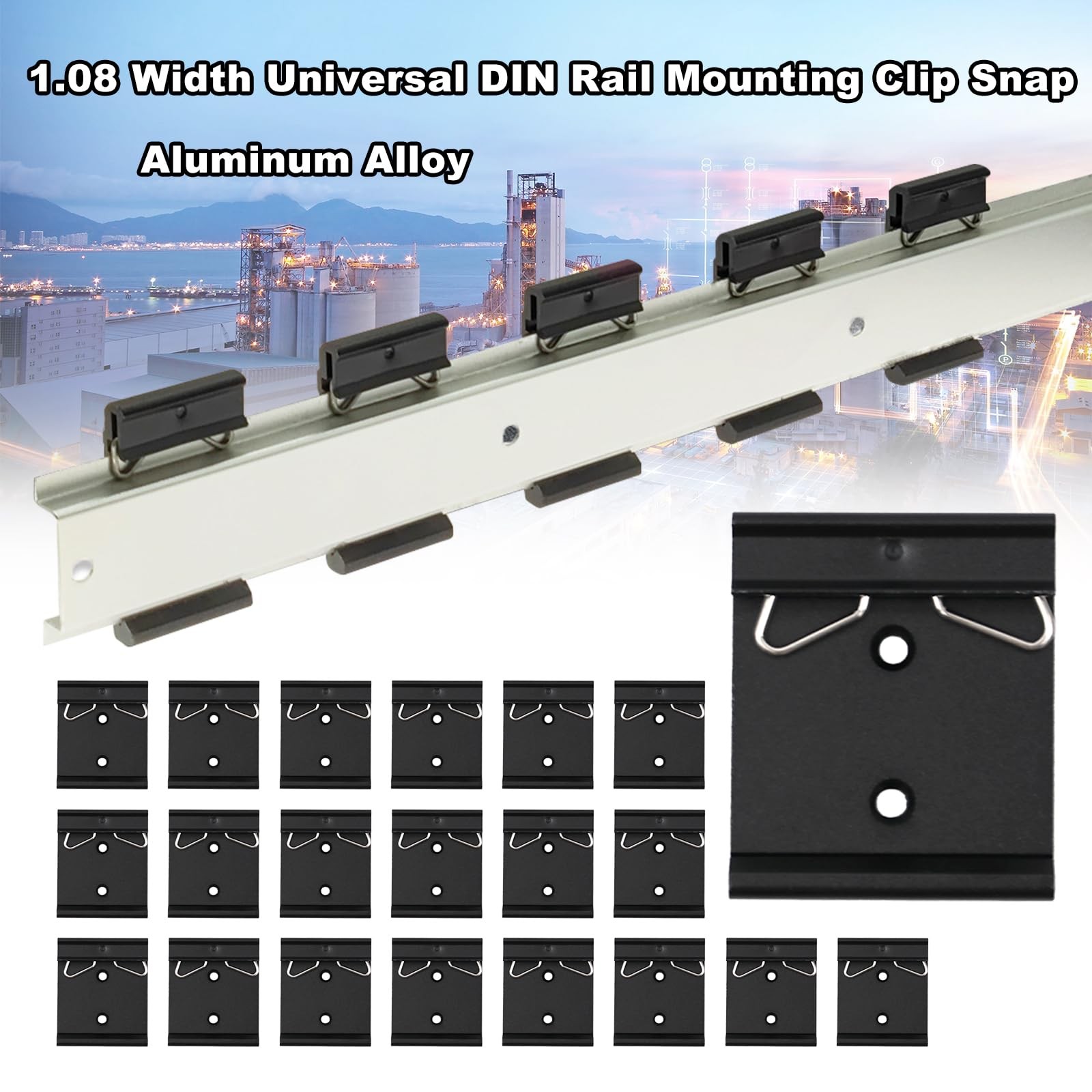 Din Rail Mount Clip, 1.65″ Width DIN Rail Mounting Clip Snap in Universal Mou…