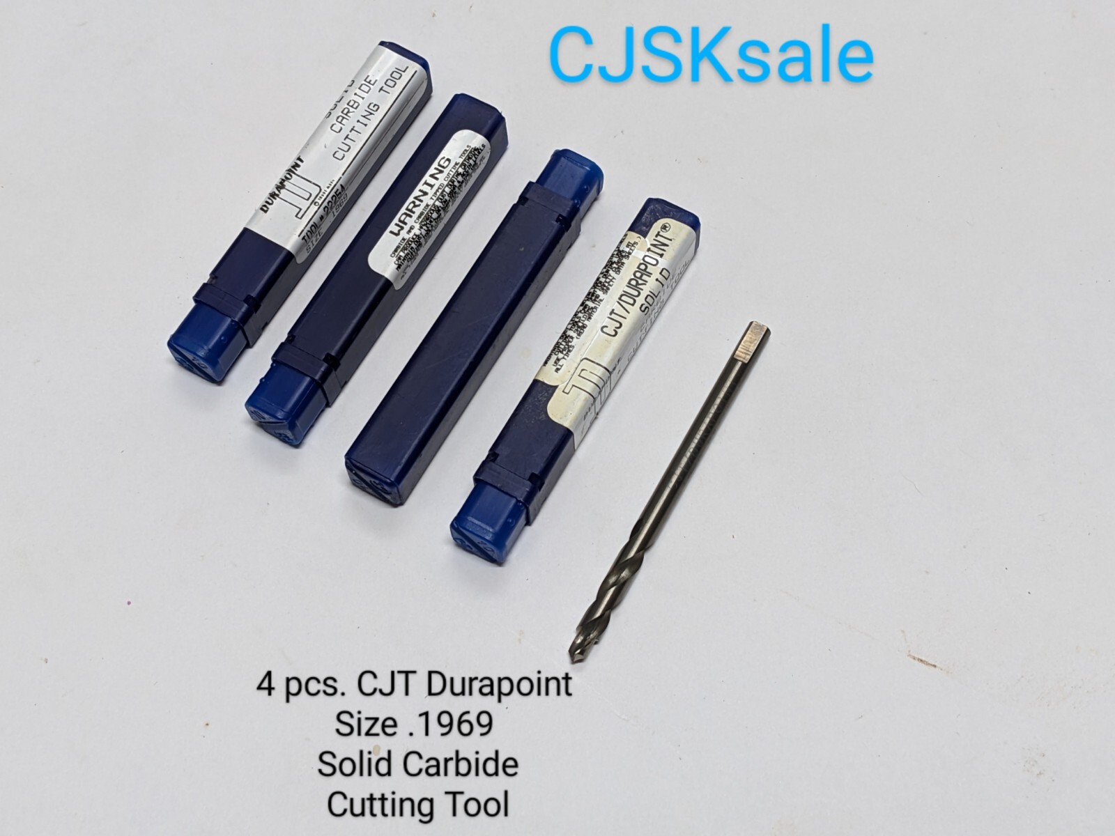 4 pcs. CJT Durapoint Size .1969 Solid Carbide Cutting Tool (NEW).