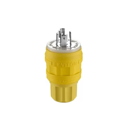 Leviton 26W76 Watertight Locking Plug, L16-20P, 20 A, 480V Ac, Three Phase, 3