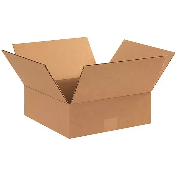 25 PACK Shipping Boxes Cardboard Carton 12 L x 12 W x 4 H Corrugated Kraft Box
