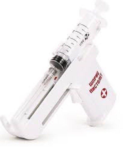 Refillable Auto Self-administered injector gun for syringes 5ml less pain