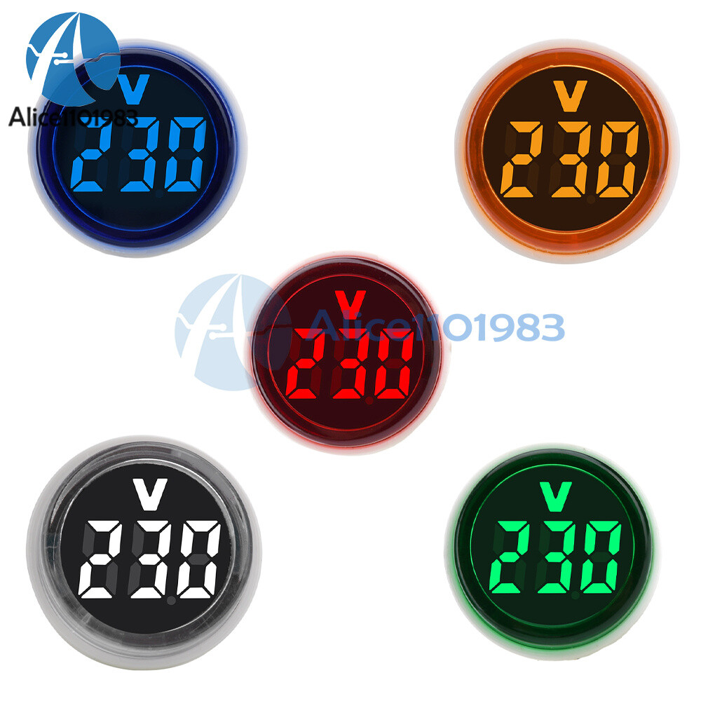 10pcs AC 220V EU Plug LED Digital AC Voltmeter Indicator Voltage Meter 50~500V